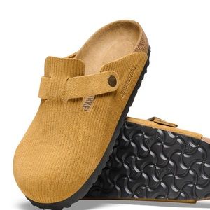 BIRKENSTOCK BOSTON SFB CORDUROY SUEDE CORK BROWN 39N